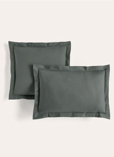 TAIE D'OREILLER UNIE EN PERCALE DE COTON