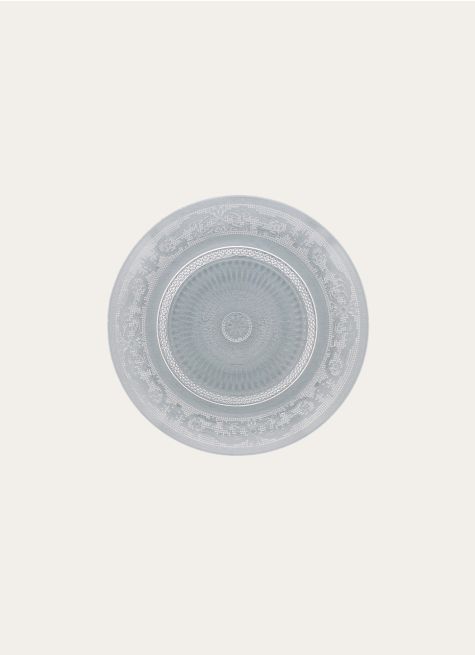 ASSIETTE PLATE EN VERRE À MOTIFS GRAVÉS