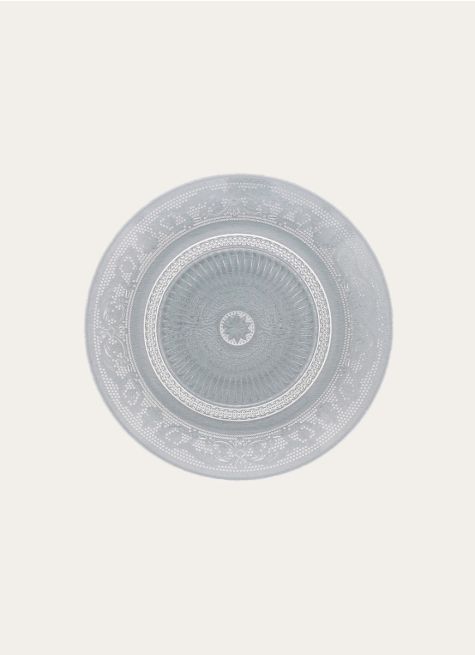 ASSIETTE À DESSERT EN VERRE À MOTIFS GRAVÉS