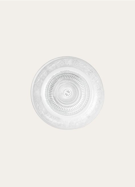 ASSIETTE DE PRÉSENTATION EN VERRE À MOTIFS GRAVÉS