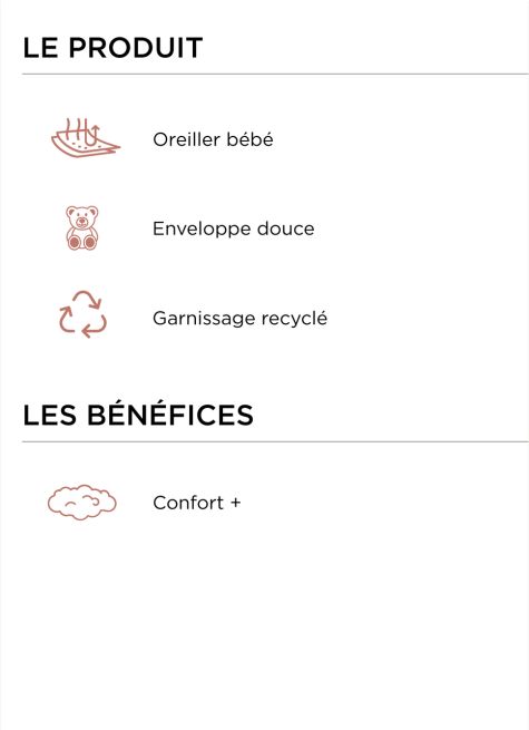 OREILLER BÉBÉ MOELLEUX