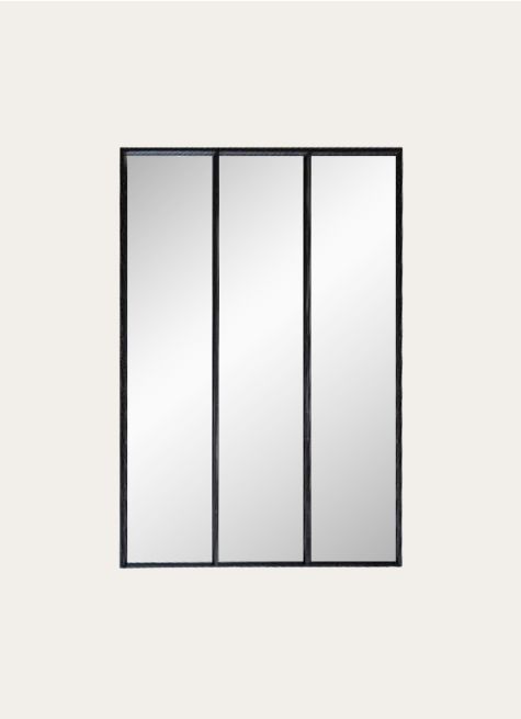 MIROIR EN MÉTAL NOIR INDUSTRIEL