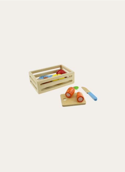 JOUET LUDIQUE EN BOIS PANIER LEGUMES ET POISSONS