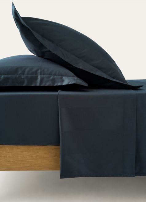DRAP PLAT UNI SATIN DE COTON RAYURES JACQUARD