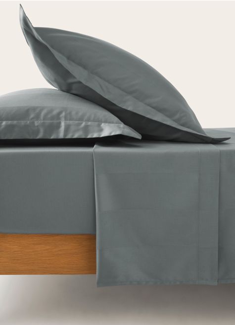 DRAP PLAT UNI SATIN DE COTON RAYURES JACQUARD