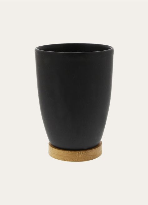 GOBELET EN GRÈS ET BAMBOU