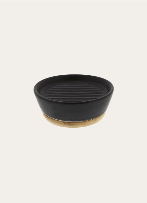 PORTE-SAVON EN GRÈS ET BAMBOU