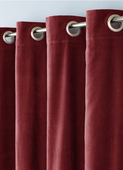 RIDEAU UNI EN VELOURS DE COTON DOUBLÉ