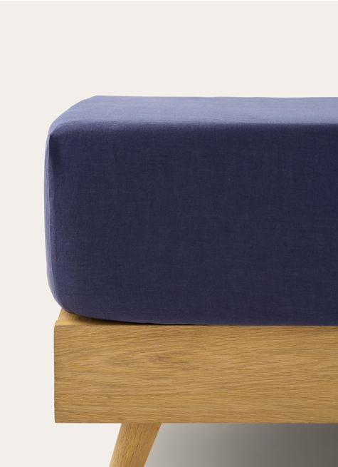 DRAP HOUSSE EN LIN LAV&Eacute; UNI 165GR