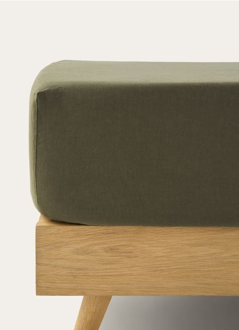 DRAP HOUSSE EN LIN LAVÉ UNI 165GR