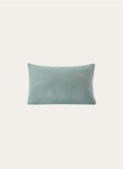 TAIE BÉBÉ EN GAZE DE COTON BRODERIE FEUILLE