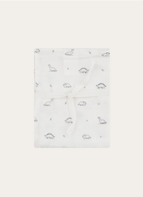 LOT DE 2 LANGES IMPRIMES DINOSAURE