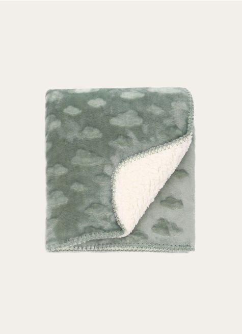 PLAID DOUX À MOTIFS NUAGES