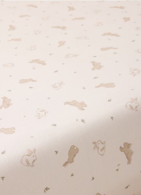 DRAP HOUSSE BÉBÉ EN JERSEY DE COTON IMPRIMÉ LAPIN