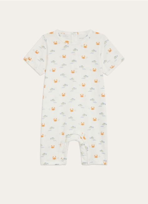 COMBISHORT EN COTON IMPRIMÉ CRABES ET POISSONS