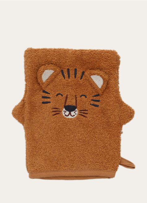 CAPE DE BAIN ET GANT DE TOILETTE EN ÉPONGE TIGRE