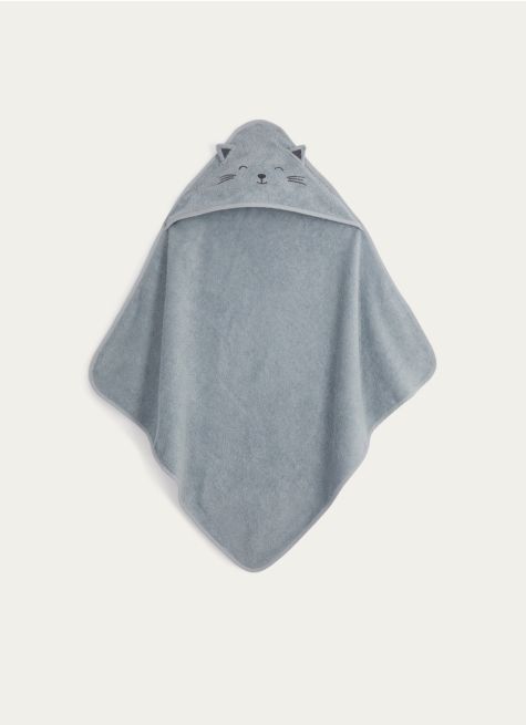 CAPE DE BAIN ET GANT DE TOILETTE EN ÉPONGE CHATON