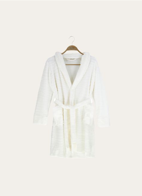 PEIGNOIR COURT EN VELOURS POLAIRE