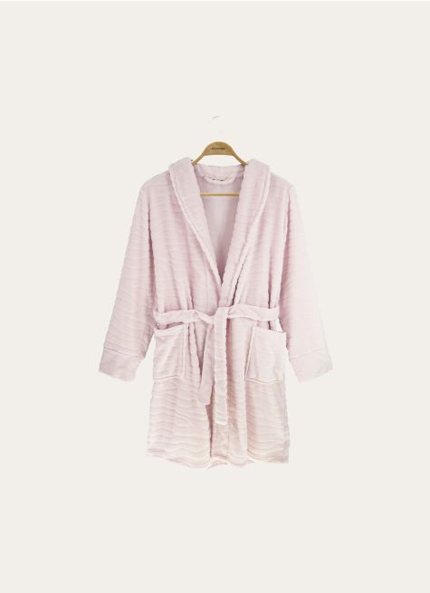 PEIGNOIR COURT EN VELOURS POLAIRE